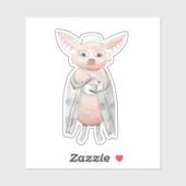 Niedlicher Koch Bat mit Mischschüssel Aufkleber (Blatt)