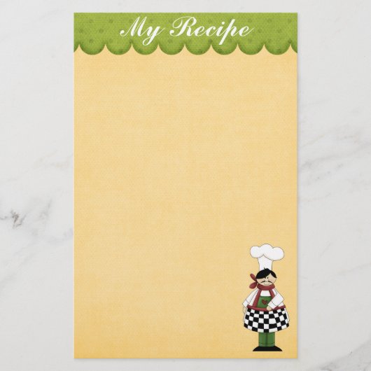 Niedlicher Koch Briefpapier (Vorderseite)