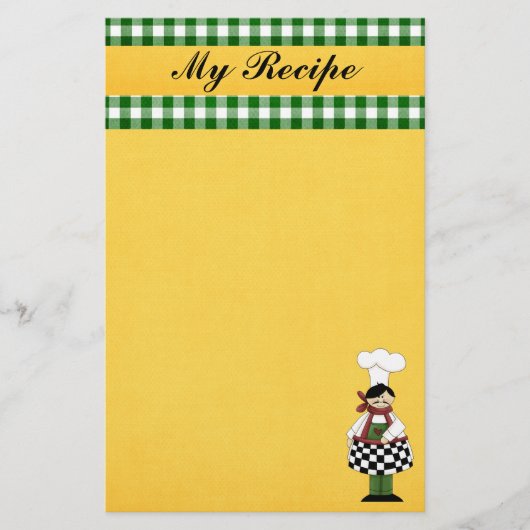 Niedlicher Koch Briefpapier (Vorderseite)