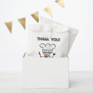 Niedlicher Koch Cartoon Kind kocht Geburtstagspart Geschenktütchen