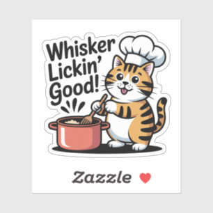 Niedlicher Koch Cat Cooking Feinschmecker Decal Vi Aufkleber