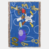 Niedlicher Koch Ducky Kazoo Blue Circles Decke (Vorderseite Vertikal)