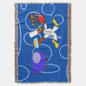 Niedlicher Koch Ducky Kazoo Blue Circles Decke (Vorderseite Vertikal)