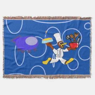 Niedlicher Koch Ducky Kazoo Blue Circles Decke