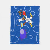 Niedlicher Koch Ducky Kazoo Blue Circles Fleecedecke (Vorderseite)