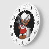 Niedlicher Koch Große Wanduhr (Winkel)