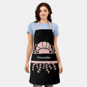 Niedlicher Koch-Hut Button-Roller Pink Schwarz Schürze (Getragen)