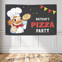 Niedlicher Koch Kids Pizza Geburtstagsparty Banner