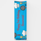 Niedlicher Koch Kochen Kinder 1 Geburtstag Party Banner (Vertikal)