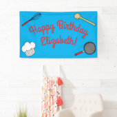 Niedlicher Koch Kochen Kinder 1 Geburtstag Party Banner (Insitu)