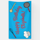 Niedlicher Koch Kochen Kinder 1 Geburtstag Party Banner (Vertikal)