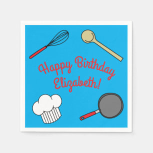 Niedlicher Koch Kochen Kinder 1 Geburtstag Party Serviette