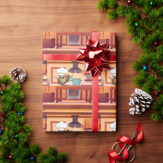 Niedlicher Koch Kuchen Kochen in Küche Geschenkpapier (Feiertagsgeschenk)
