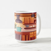 Niedlicher Koch Kuchen Kochen in Küche Kaffeetasse (VorderseiteRechts)