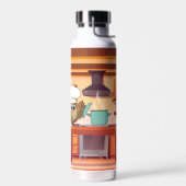 Niedlicher Koch Kuchen Kochen in Küche Trinkflasche (Links)