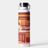 Niedlicher Koch Kuchen Kochen in Küche Trinkflasche (Rückseite)