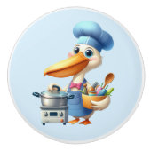 Niedlicher Koch Küchenvogel Keramikknauf (Vorderseite)