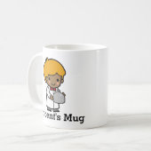 Niedlicher Koch mit Bow-Krawatte und Serviertablet Kaffeetasse (Vorderseite Links)