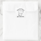 Niedlicher Koch mit Namensaufkleber Quadratischer Aufkleber (Tasche)