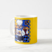 Niedlicher Koch Mops Kaffeetasse (Vorderseite Links)