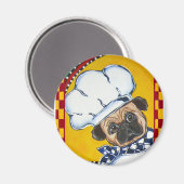 Niedlicher Koch Mops Magnet (Vorderseite/Rückseite)