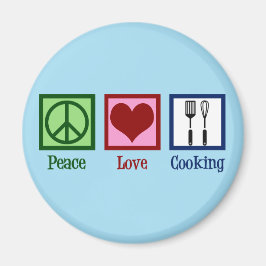 Niedlicher Koch Peace Liebe Kochen Utensitäten Magnet