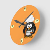 Niedlicher Koch Pinguin - Uhr (Winkel)