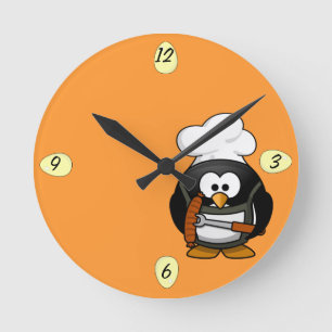 Niedlicher Koch Pinguin - Uhr