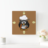 Niedlicher Koch Pinguin - Uhr (Zuhause)