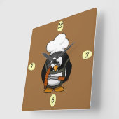 Niedlicher Koch Pinguin - Uhr (Winkel)