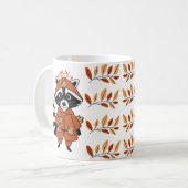 Niedlicher Kokon mit Herbstblättern Kaffeetasse (Vorderseite Links)