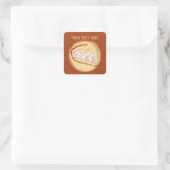 Niedlicher Kokosmilch Quadratischer Aufkleber (Tasche)