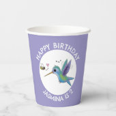 Niedlicher Kolibris und Bienenzüchter personalisie Pappbecher (Rückseite)