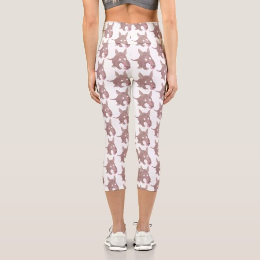 Niedlicher komischer Aardvark-Cartoon Capri Leggings (Rückseite)