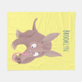 Niedlicher komischer Aardvark-Cartoon Fleecedecke (Vorderseite (Horizontal))