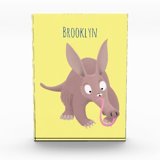 Niedlicher komischer Aardvark-Cartoon Fotoblock (Vorderseite)