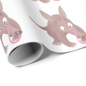 Niedlicher komischer Aardvark-Cartoon Geschenkpapier (Rolleneckpunkt)
