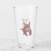 Niedlicher komischer Aardvark-Cartoon Glas (Vorderseite)