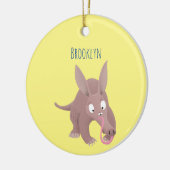 Niedlicher komischer Aardvark-Cartoon Keramik Ornament (Links)