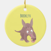 Niedlicher komischer Aardvark-Cartoon Keramik Ornament (Hinten)