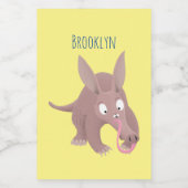 Niedlicher komischer Aardvark-Cartoon Lebensmitteletikett (Einzelnes Label)