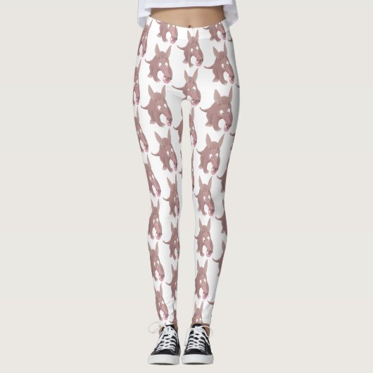 Niedlicher komischer Aardvark-Cartoon Leggings (Vorderseite)