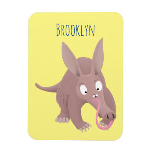 Niedlicher komischer Aardvark-Cartoon Magnet