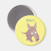 Niedlicher komischer Aardvark-Cartoon Magnet (Vorderseite/Rückseite)