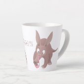 Niedlicher komischer Aardvark-Cartoon Milchtasse (Rechte Ecke)