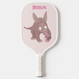Niedlicher komischer Aardvark-Cartoon Pickleball Schläger