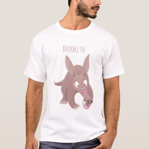 Niedlicher komischer Aardvark-Cartoon T-Shirt