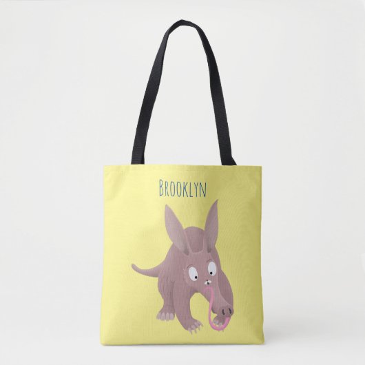 Niedlicher komischer Aardvark-Cartoon Tasche (Vorderseite)