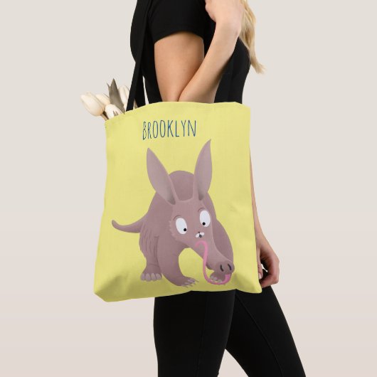 Niedlicher komischer Aardvark-Cartoon Tasche (Von Nahem)