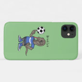 Niedlicher Komodo-Drache beim Fußballspielen Carto Case-Mate iPhone Hülle (Rückseite (Horizontal))